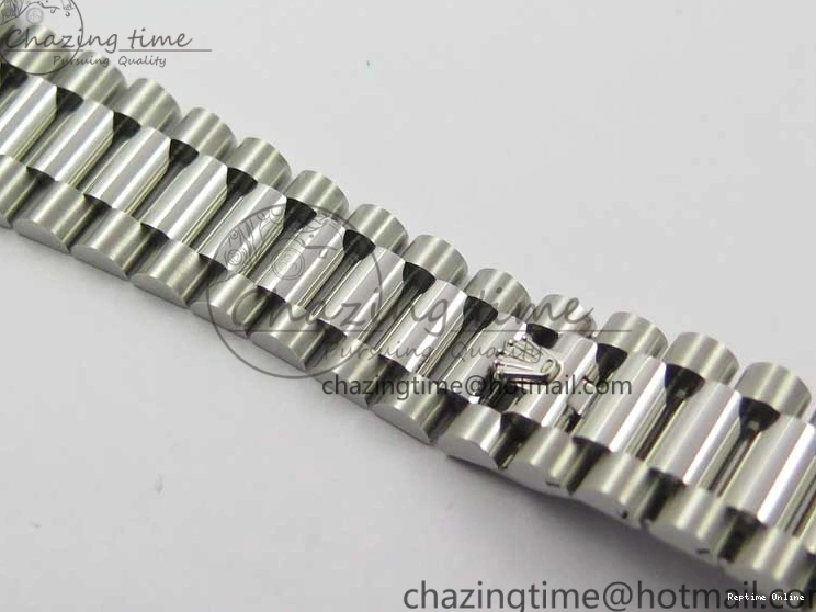 0521 Day-Date 36 SS 128239 Bp Maker Best Edition White MOP Dial Crystral Markers on President Bracelet FlexibleFit 3153